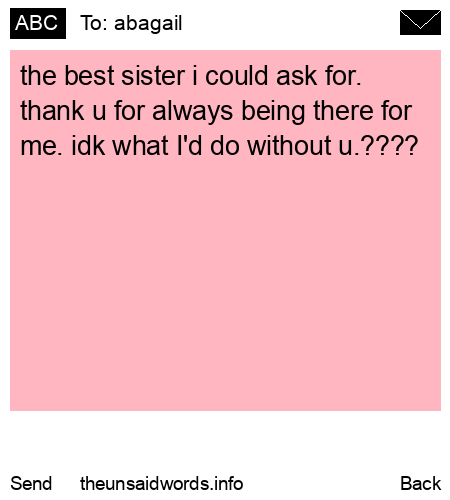 unsent message to abagail