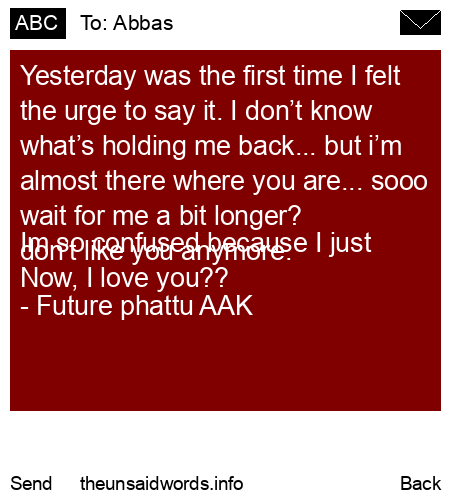 unsent message to Abbas