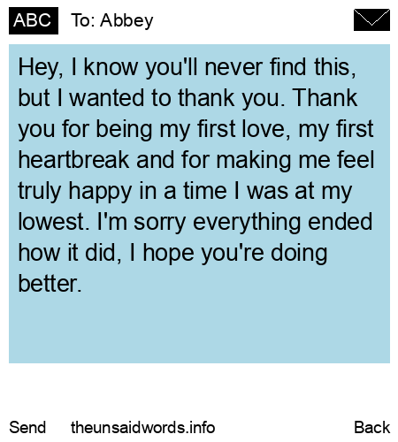 unsent message to Abbey