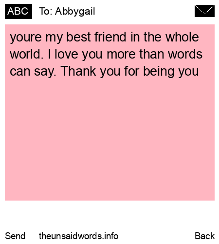 unsent message to Abbygail