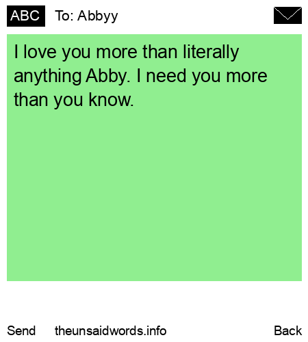 unsent message to Abbyy