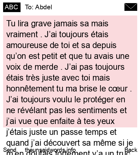 unsent message to Abdel