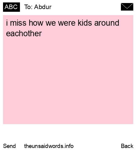 unsent message to Abdur