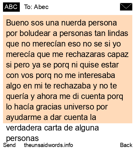 unsent message to Abec