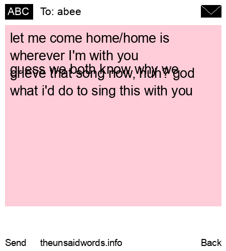 unsent message to abee