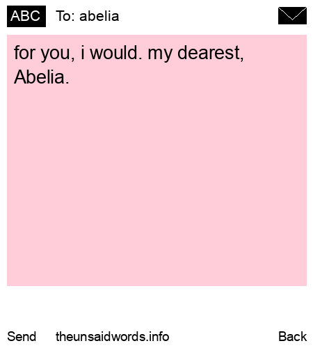 unsent message to abelia