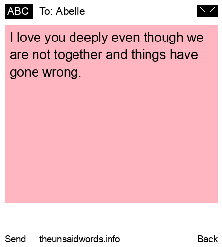 unsent message to Abelle