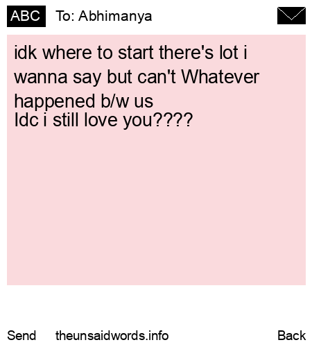 unsent message to Abhimanya 
