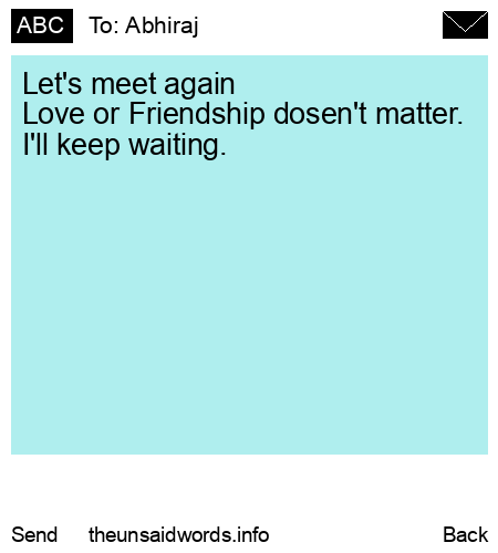 unsent message to Abhiraj