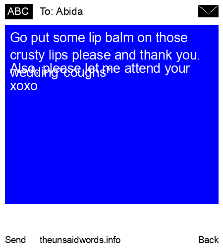 unsent message to Abida