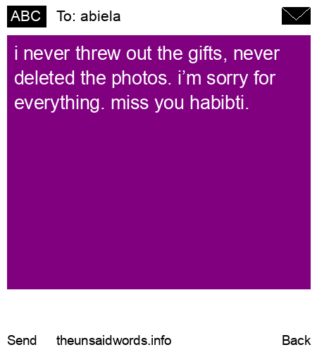 unsent message to abiela
