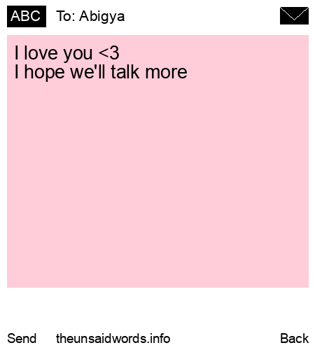 unsent message to Abigya