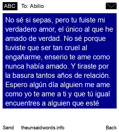 unsent message to Abilio