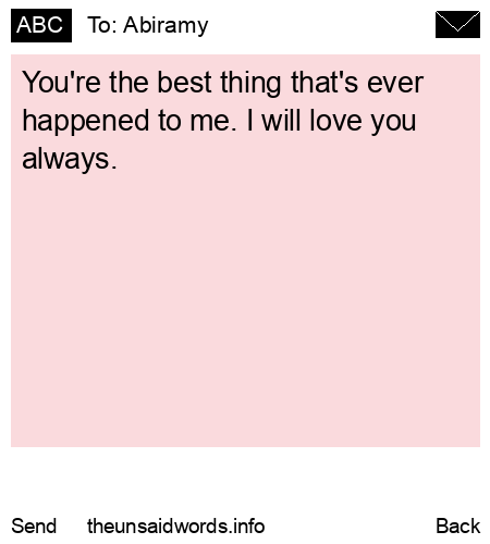unsent message to Abiramy