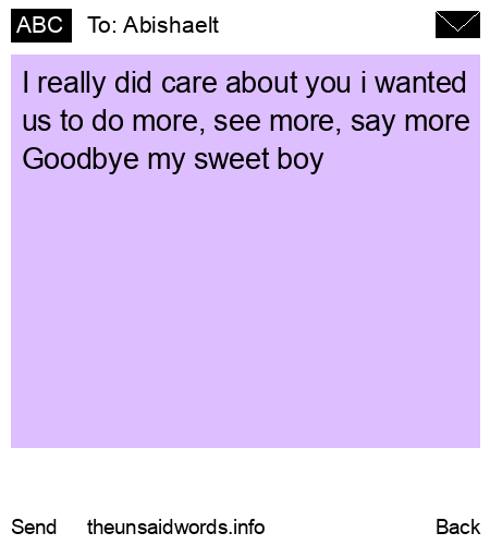 unsent message to Abishaelt