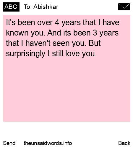 unsent message to Abishkar