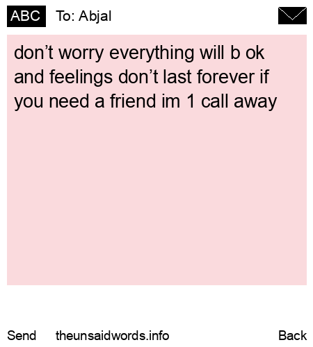 unsent message to Abjal