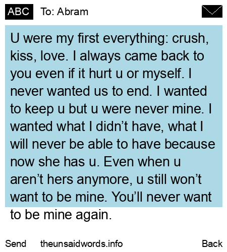 unsent message to Abram