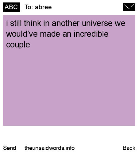 unsent message to abree
