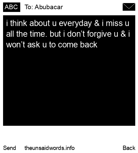 unsent message to Abubacar 