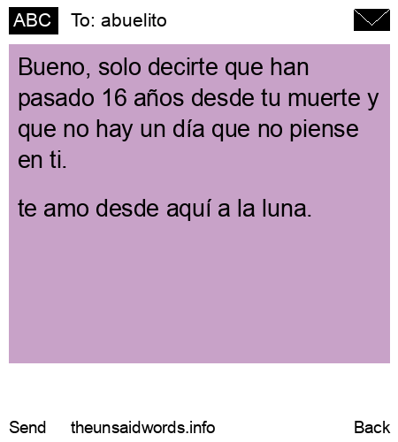 unsent message to abuelito