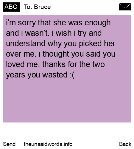 unsent message to Bruce