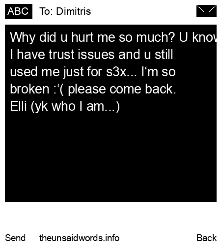 unsent message to Dimitris
