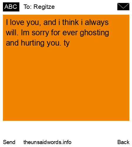unsent message to Regitze