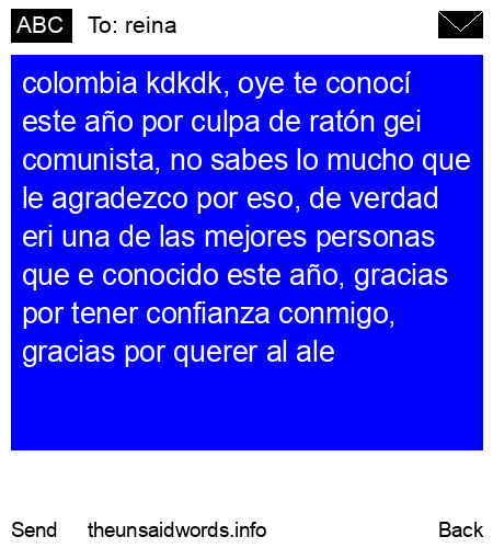 unsent message to reina