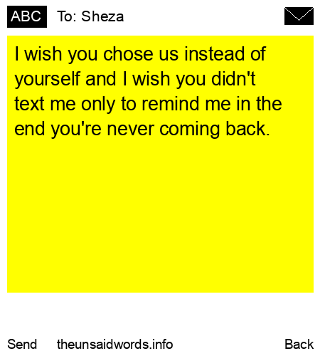 unsent message to Sheza