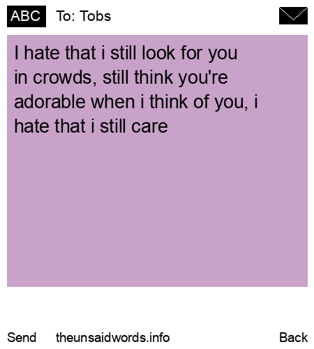 unsent message to Tobs