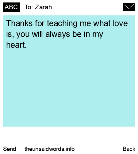unsent message to Zarah