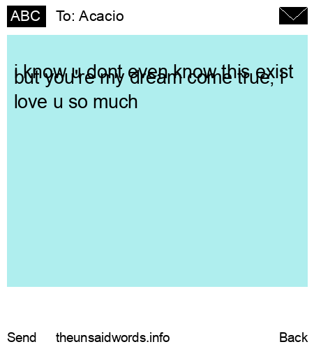 unsent message to Acacio