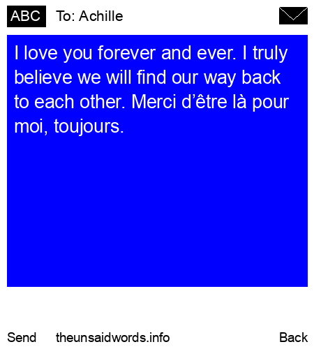 unsent message to Achille