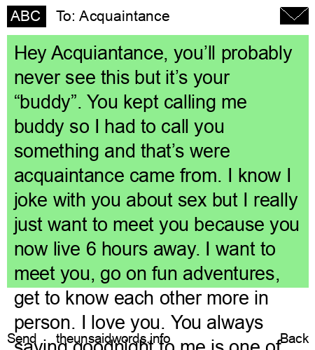 unsent message to Acquaintance