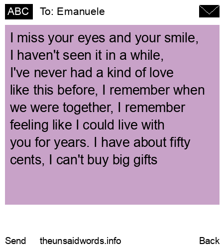 unsent message to Emanuele