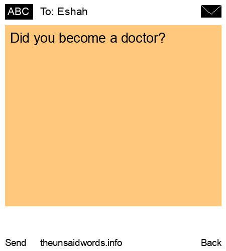 unsent message to Eshah