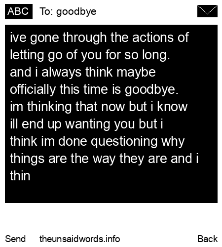unsent message to goodbye