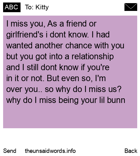 unsent message to Kitty