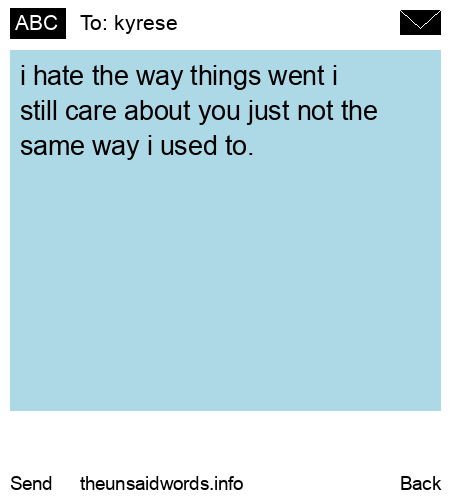 unsent message to kyrese