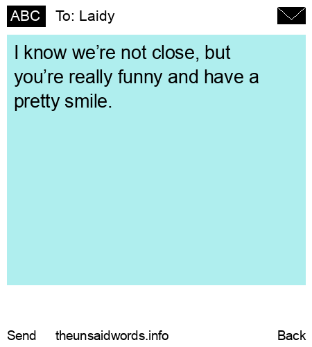 unsent message to Laidy
