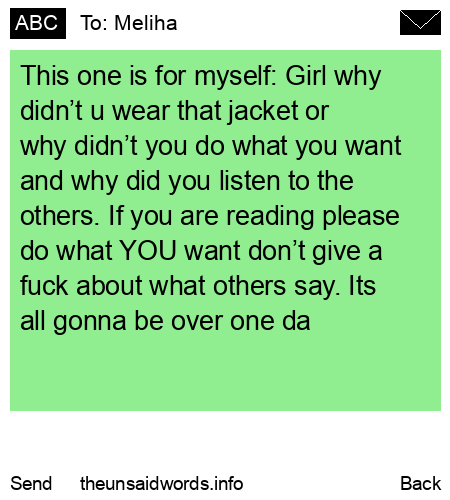 unsent message to Meliha