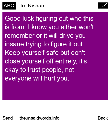 unsent message to Nishan