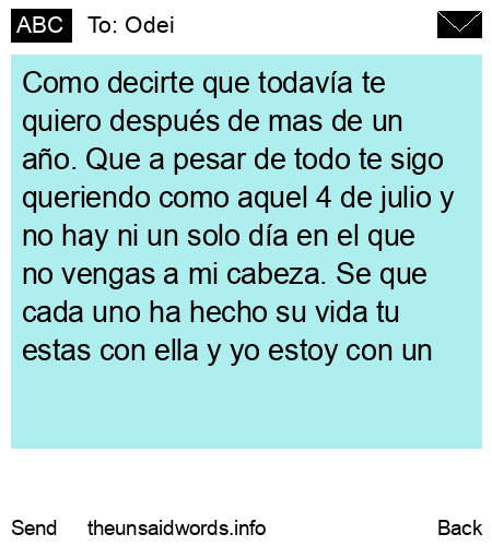 unsent message to Odei
