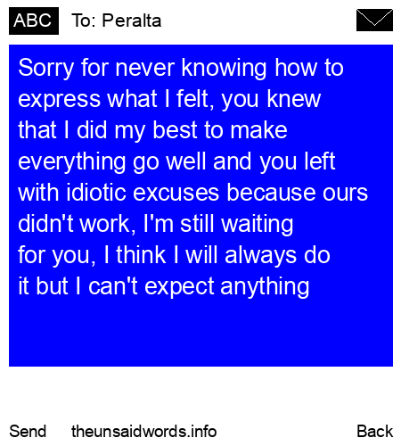unsent message to Peralta