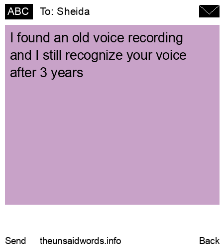 unsent message to Sheida