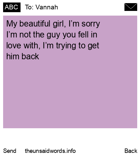 unsent message to Vannah 