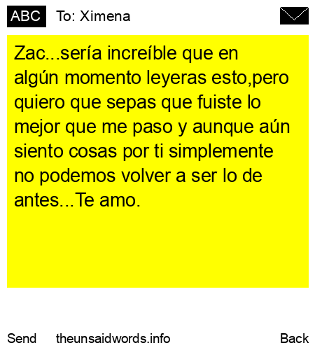 unsent message to Ximena