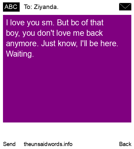 unsent message to Ziyanda. 