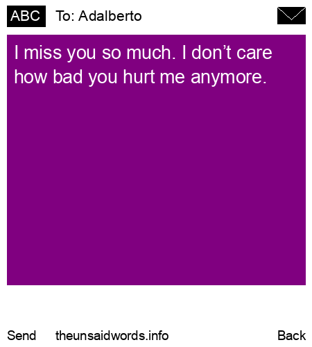 unsent message to Adalberto